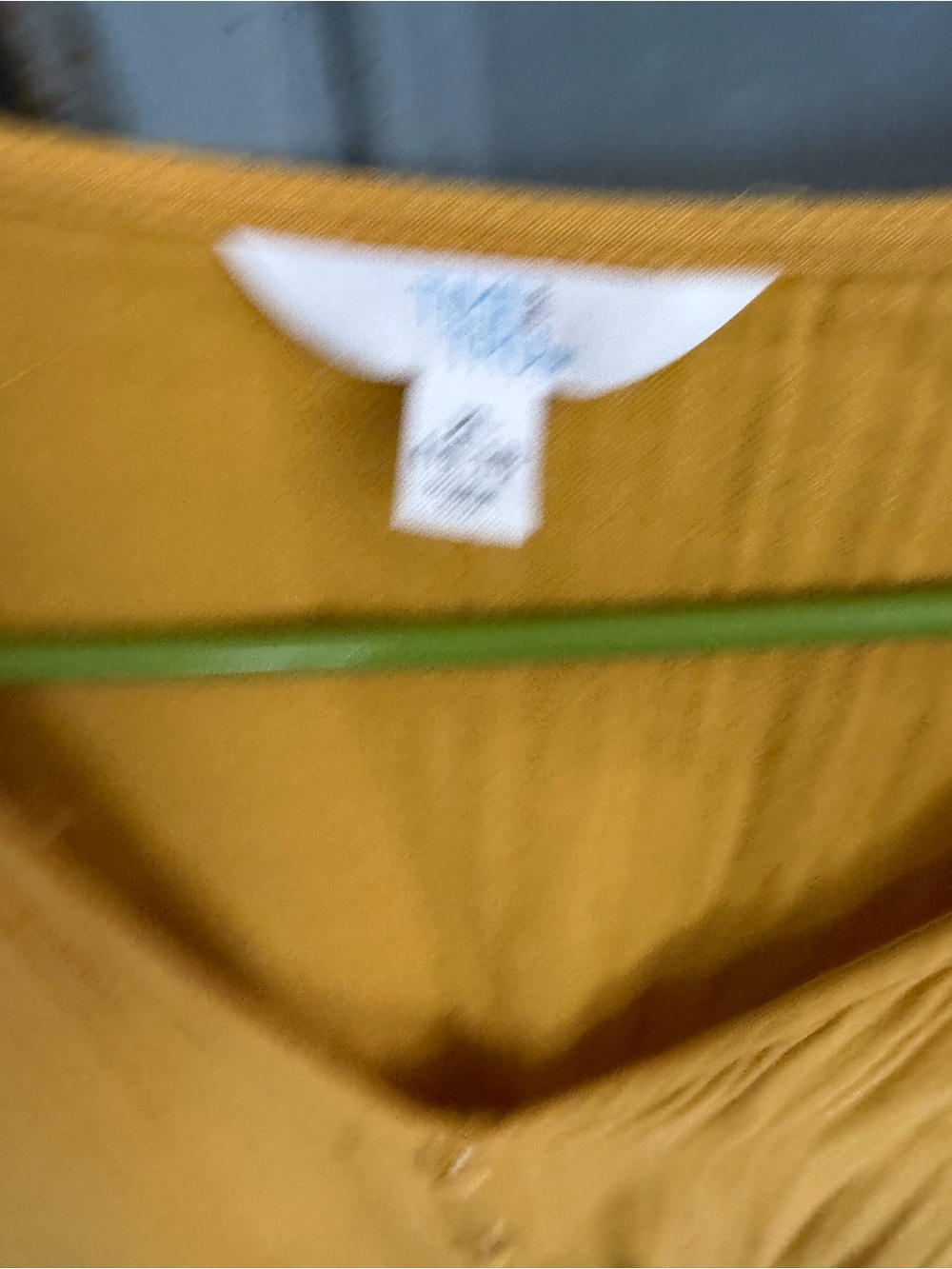 Time and Tru Button-Front V-Neck Blouse in Mustard - Picture 2 of 4